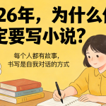 2026年，为什么你一定要写小说？-茄子学堂-学必富