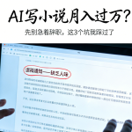 AI写小说月入过万？3个致命踩坑与解决方案（新手必看）-茄子学堂-学必富