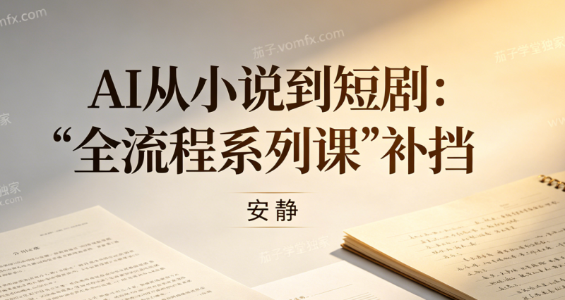 安静 《AI从小说到短剧：全流程系列课》-茄子学堂-学必富