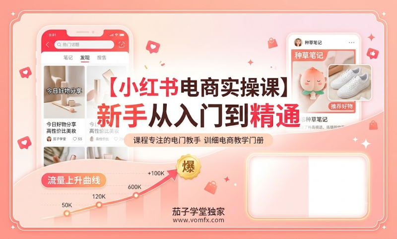 【小红书电商实操课】新手从入门到精通-茄子学堂-学必富