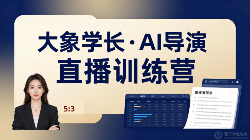 大象学长 AI 导演直播训练营｜AI 直播策划整场运营实操系统学习课程-茄子学堂-学必富