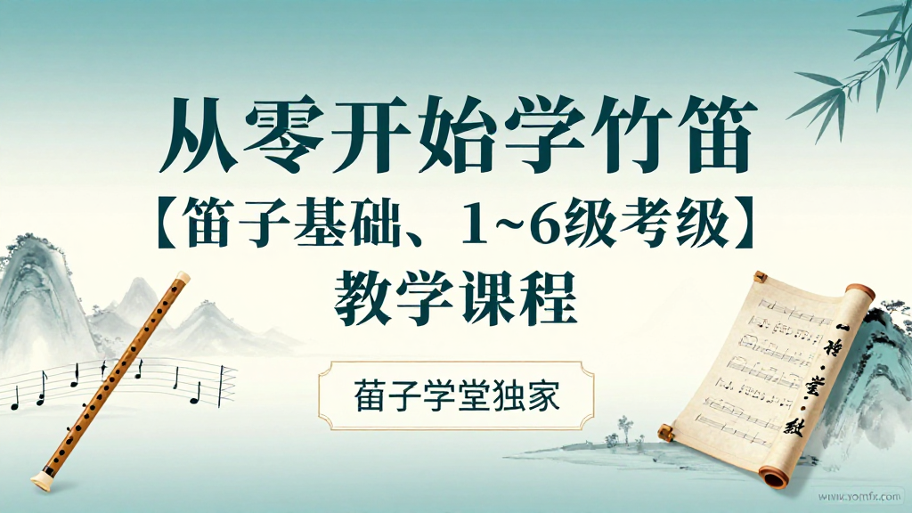 从零开始学竹笛课程｜笛子基础入门到 1 到 6 级考级系统教学教程