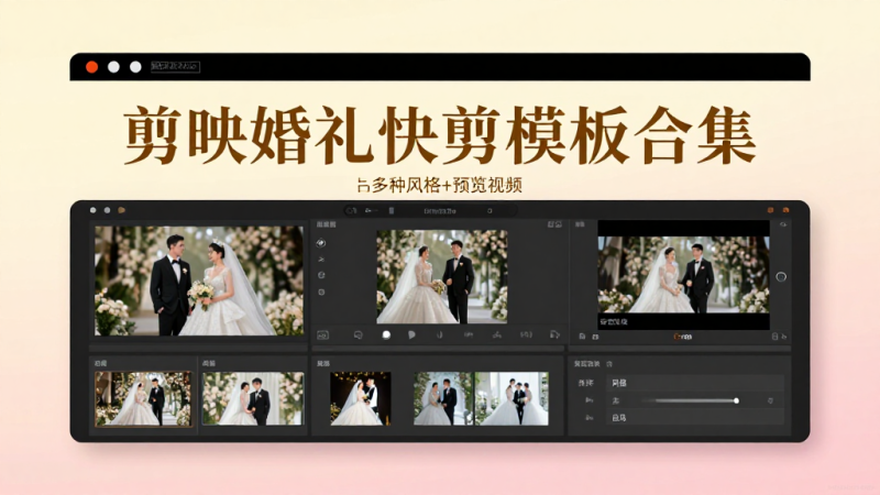 剪映婚礼快剪模板合集｜中式纪实唯美多款婚礼草稿附带预览视频素材文件-茄子学堂-学必富