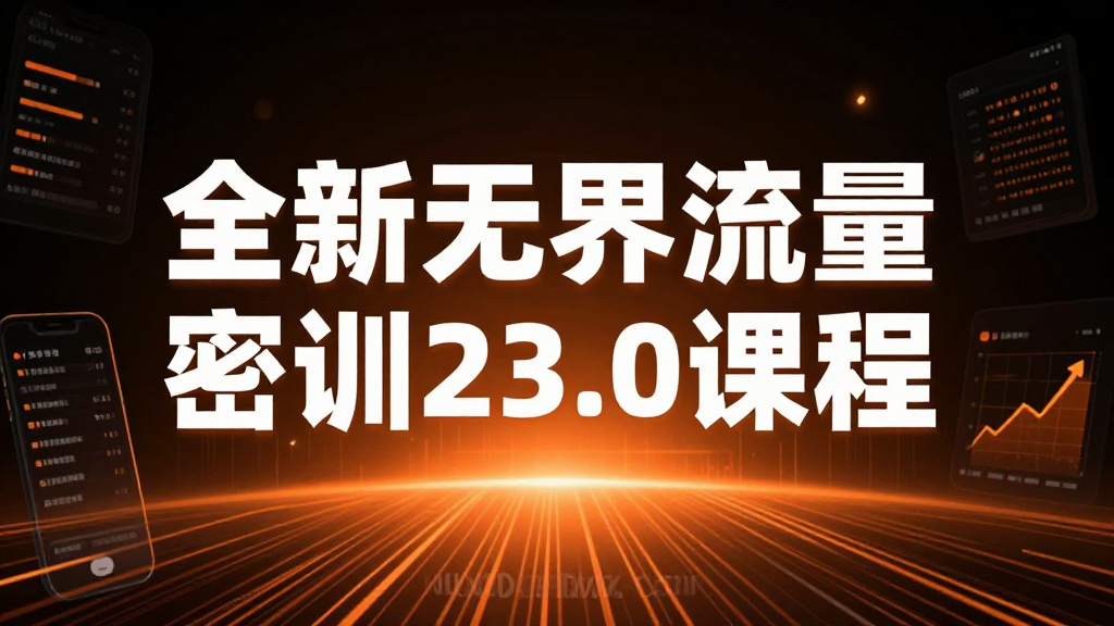 全新无界流量密训 23.0 课程|全域平台流量获取运营实战系统学习教程