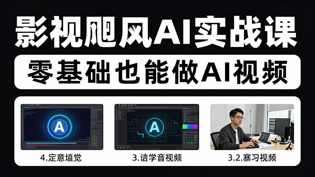 影视飓风 AI 实战全套课程|零基础 AI 短视频生成剪辑实操系统教学教程