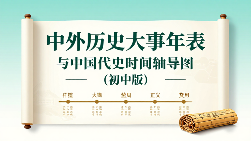 初中历史复习资料｜中外大事年表中国古代史时间轴思维导图电子版合集-茄子学堂-学必富