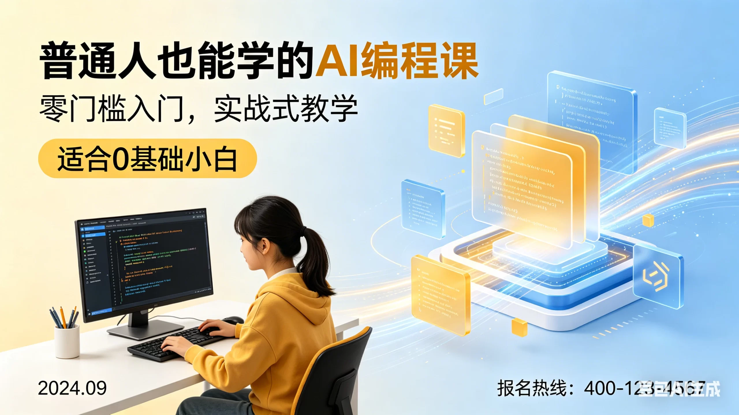 【精】大桶·普通人也能学的AI编程课，零门槛入门，实战式教学-茄子学堂-学必富