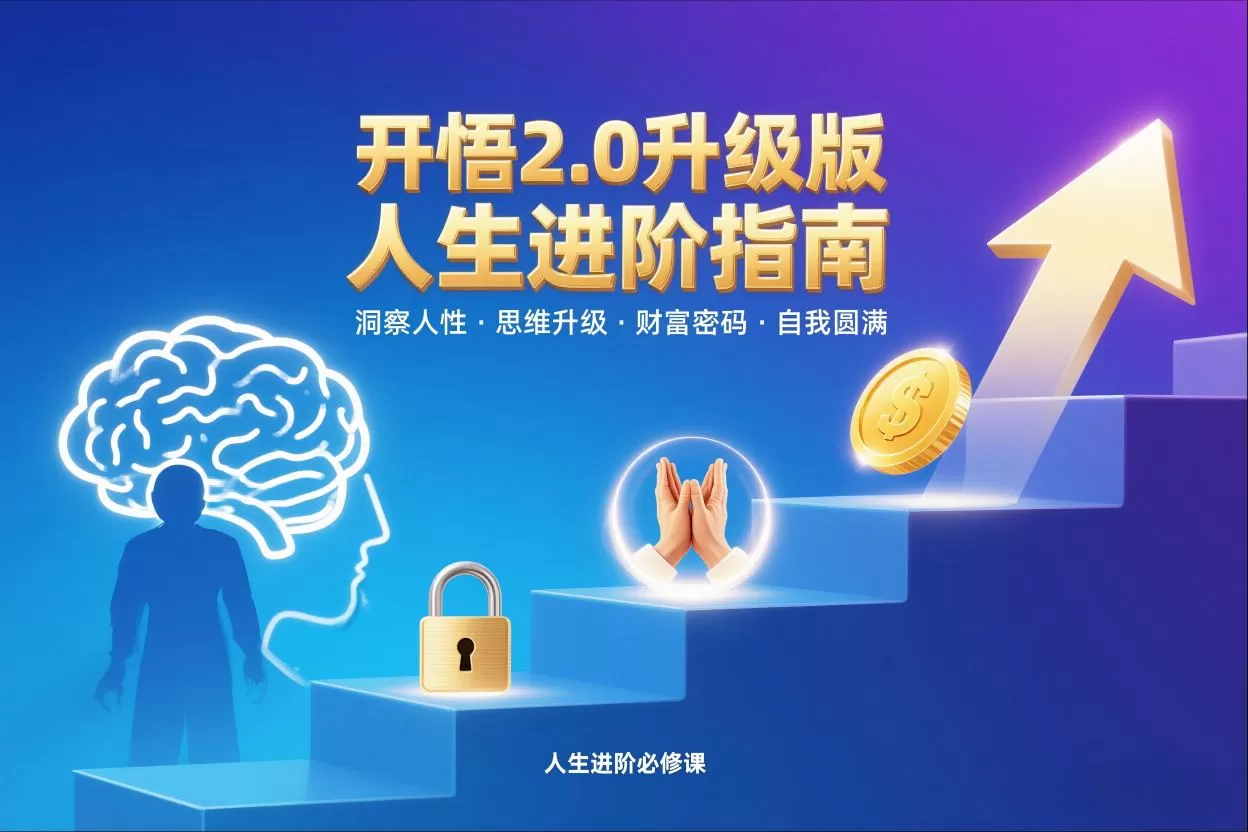 开悟2.0升级版人生进阶指南，洞察人性-思维升级-财富密码-自我圆满-茄子学堂-学必富
