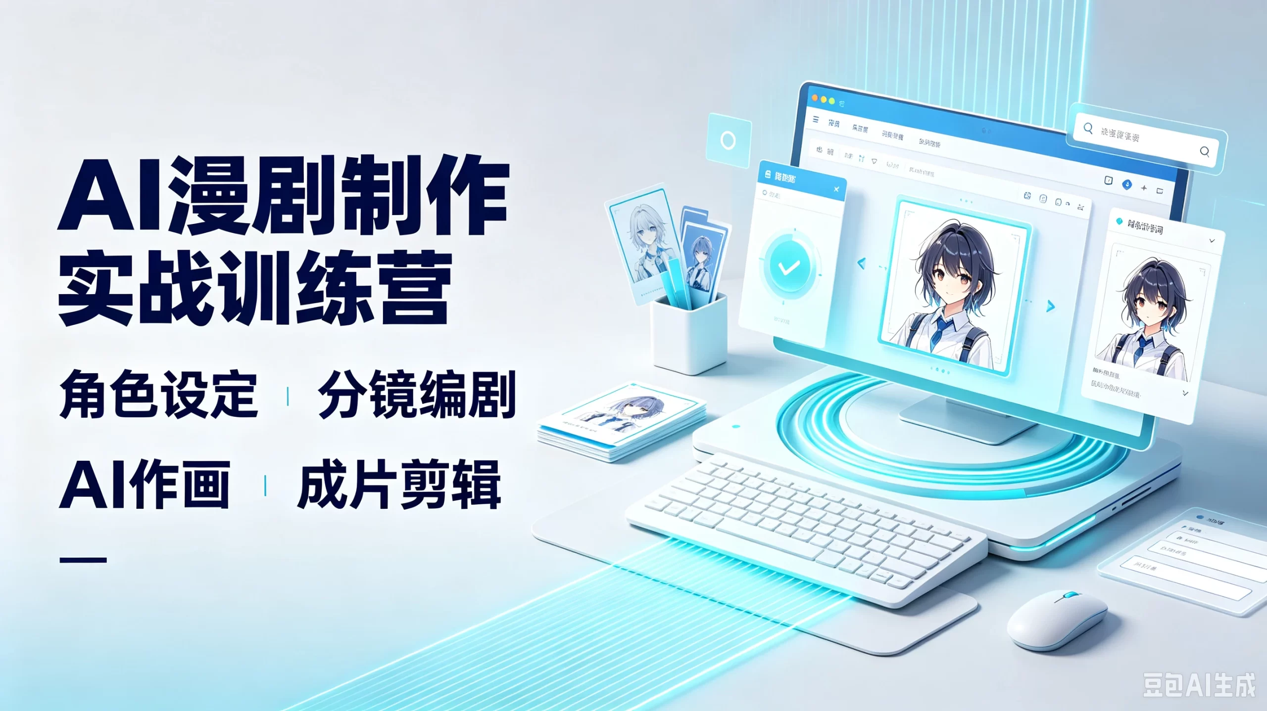 【精】AI漫剧制作实战训练营，角色设定、分镜编剧、AI作画、成片剪辑-茄子学堂-学必富