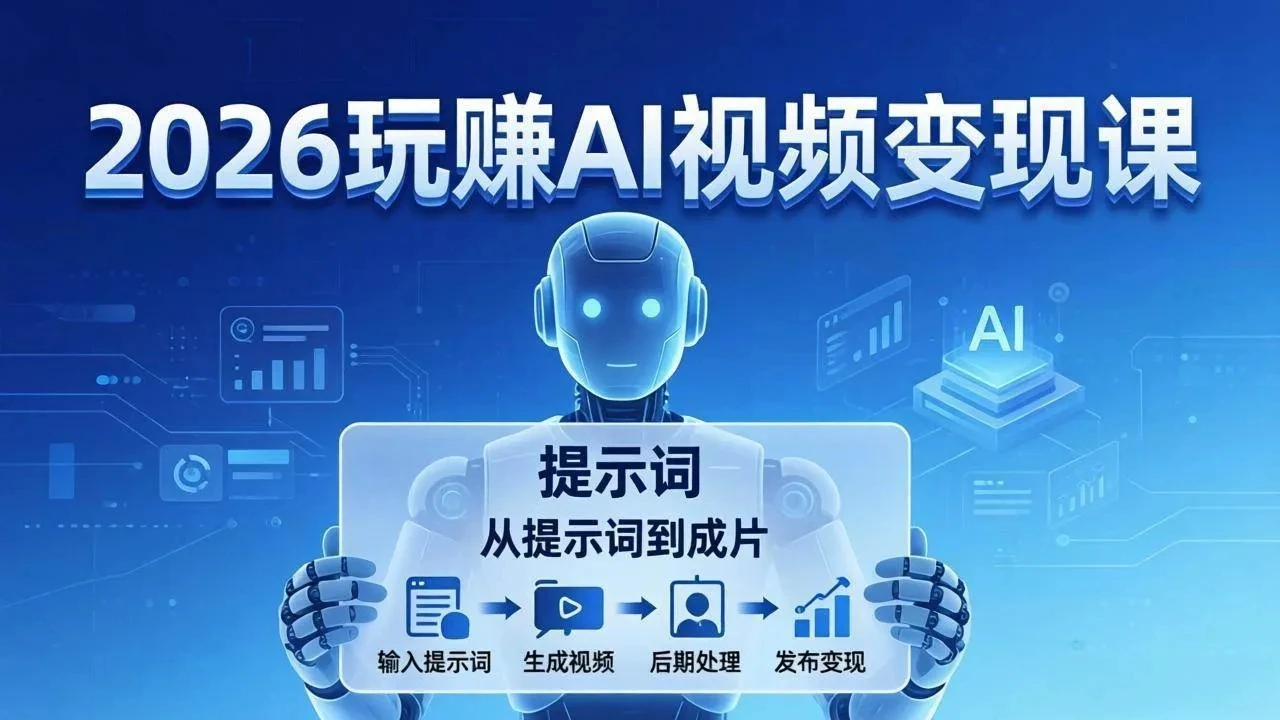 【精】2026玩赚AI视频变现课：掌握 AI 视频全流程技能，从提示词到成片高效产出-茄子学堂-学必富
