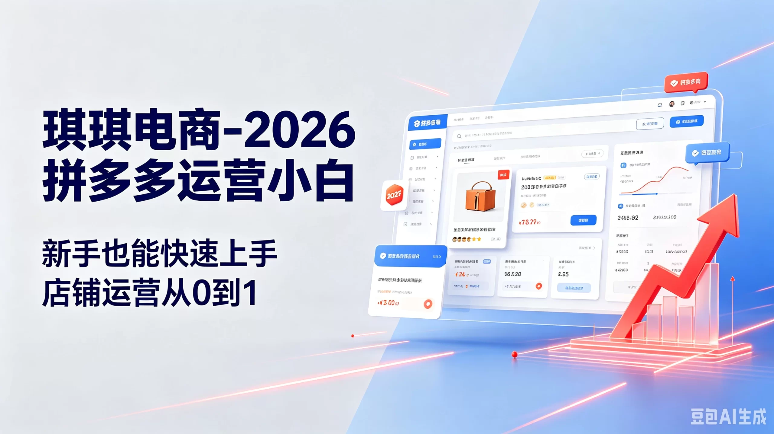 【精】琪琪电商-2026拼多多运营小白，新手也能快速上手，店铺运营从0到1-茄子学堂-学必富