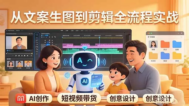 【精】原创 AI 剧情短视频带货：AI+家庭剧情+带货广告，从文案生图到剪辑全流程实战-茄子学堂-学必富