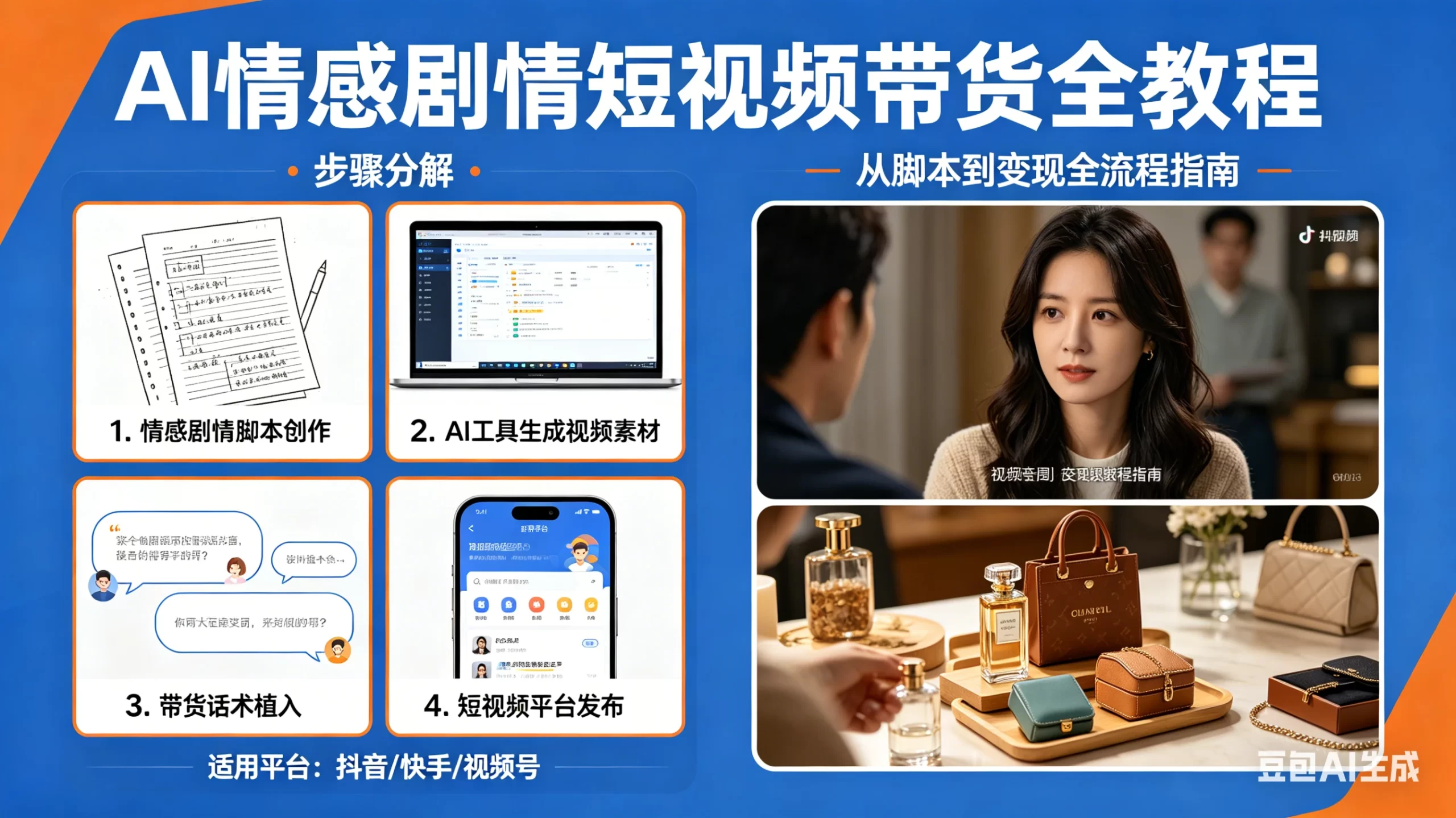 AI情感剧情短视频带货全教程，好操作，小白也能轻松实现短剧带货变现-茄子学堂-学必富