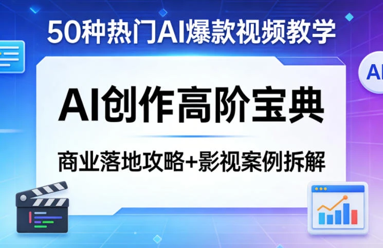 【精】2026 AI视频创作高阶宝典：50个热门爆款视频案例全拆解与商业落地实战教程-茄子学堂-学必富