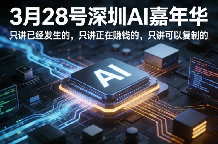 【精】3月28号深圳AI嘉年华，只讲已经发生的，只讲正在賺钱的，只讲可以复制的-茄子学堂-学必富